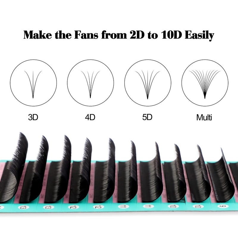 VAVALASH Eyelash Extension Supplies D Curl 0.05 Rapid Volume Lash Extensions Easy Fan 3D 4D 5D 6D 7D 10D Automatic Blooming Flower Lashes Self Fanning Lashes Russian Volume Individual Lashes ï¼ˆD-0.05,8-15mmï¼‰ - Image 3